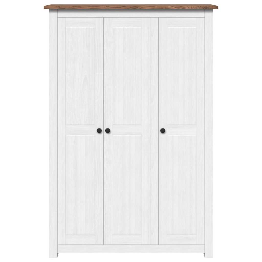 3-Door Wardrobe White 118x50x171.5 cm Pine Panama Range