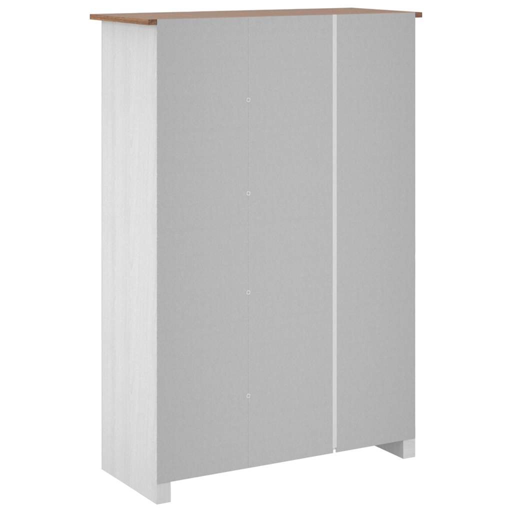 3-Door Wardrobe White 118x50x171.5 cm Pine Panama Range