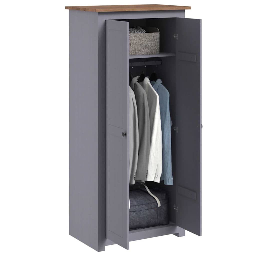 Wardrobe Grey 80x50x171.5 cm Solid Pine Panama Range