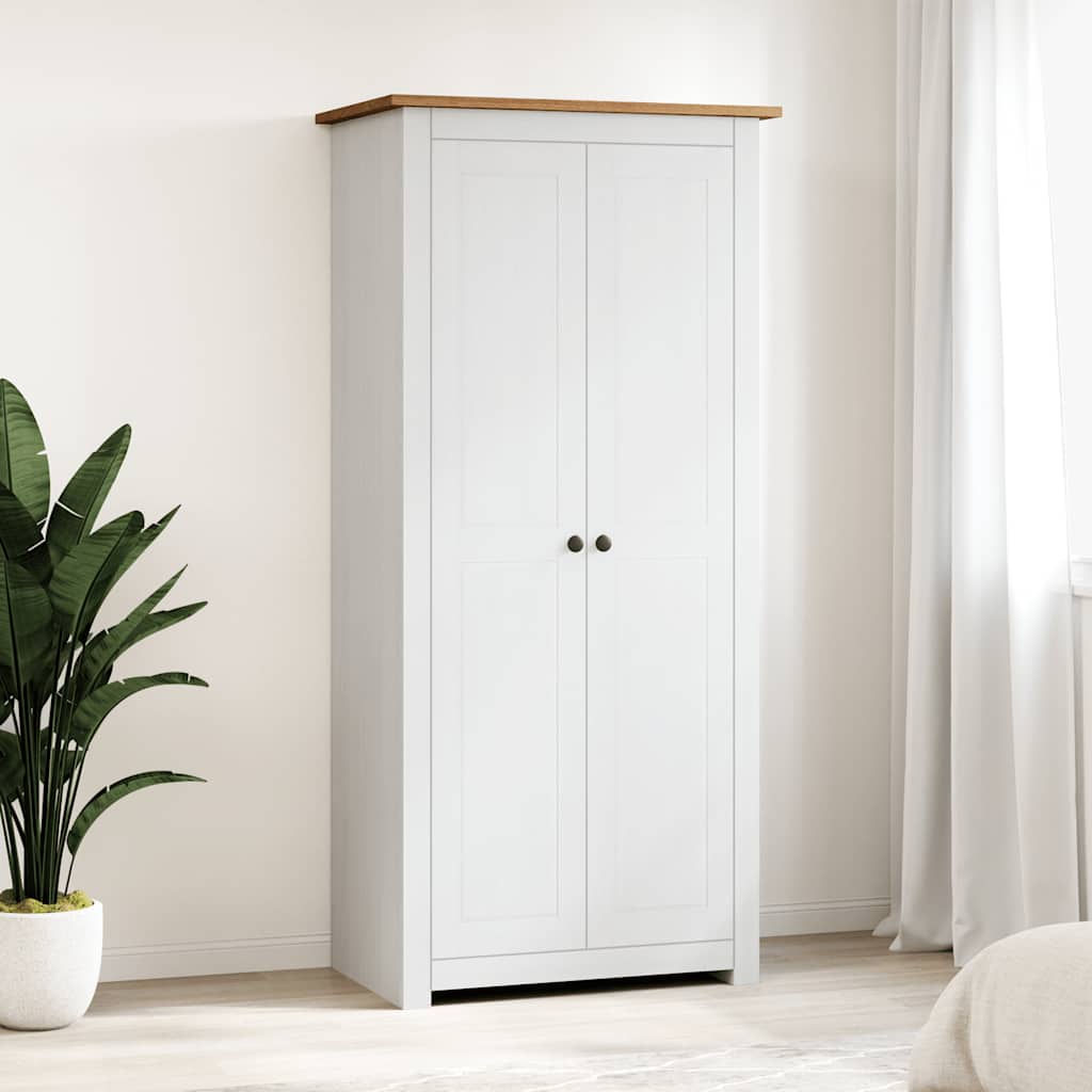 Wardrobe White 80x50x171.5 cm Solid Pine Panama Range