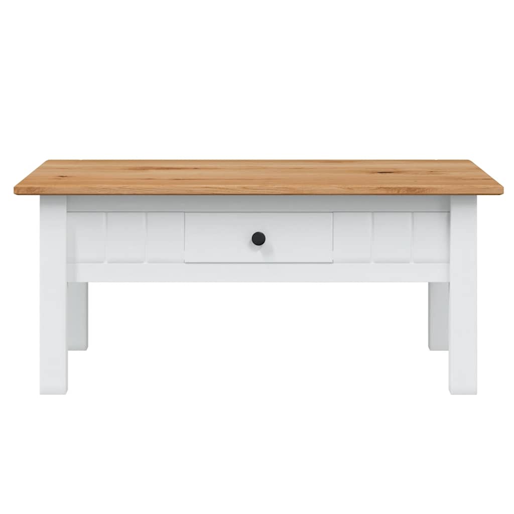 Coffee Table White 100x60x43.5 cm Solid Pine Wood Panama Range