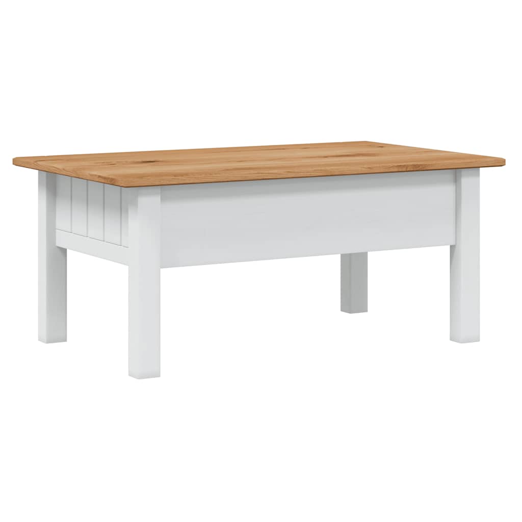 Coffee Table White 100x60x43.5 cm Solid Pine Wood Panama Range