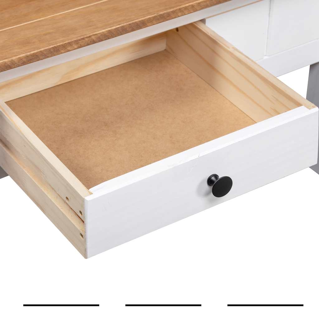 Coffee Table White 100x60x43.5 cm Solid Pine Wood Panama Range