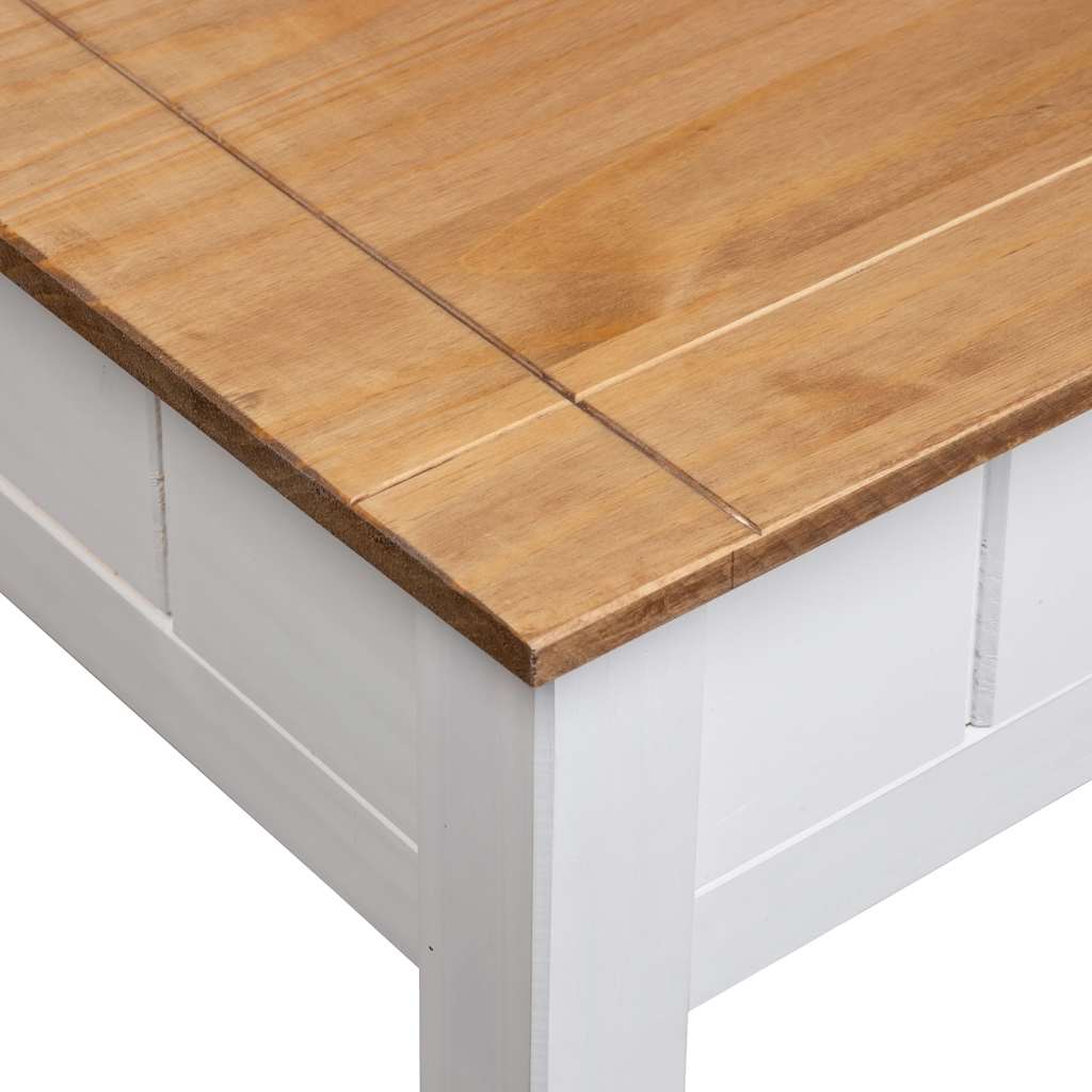 Coffee Table White 100x60x43.5 cm Solid Pine Wood Panama Range