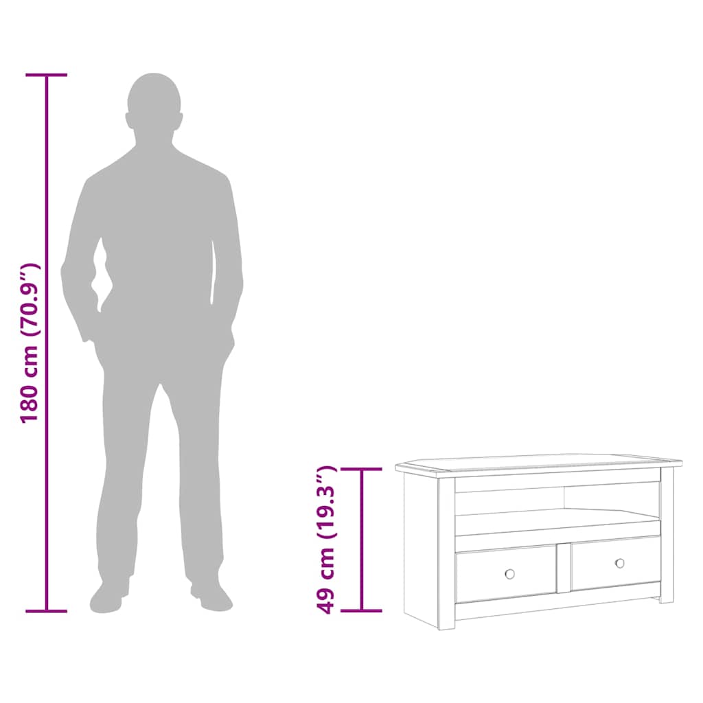 Corner TV Cabinet 93x49x49 cm Solid Pine Panama Range