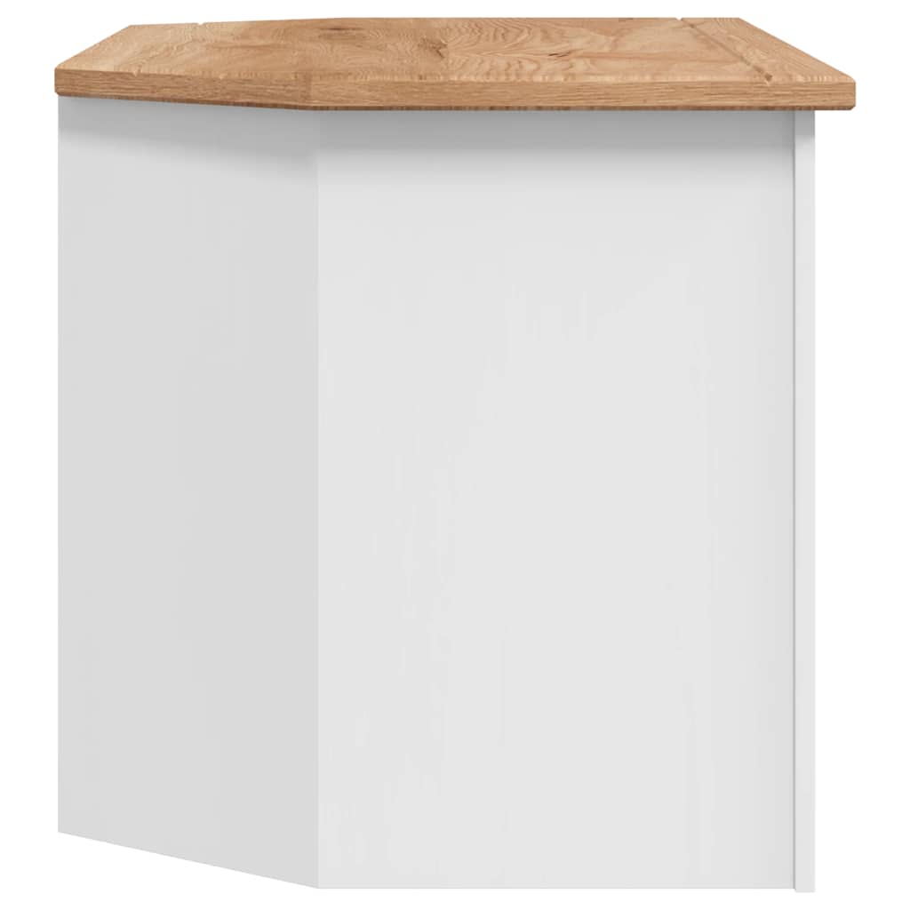 Corner TV Cabinet White 93x49x49 cm Solid Pine Panama Range