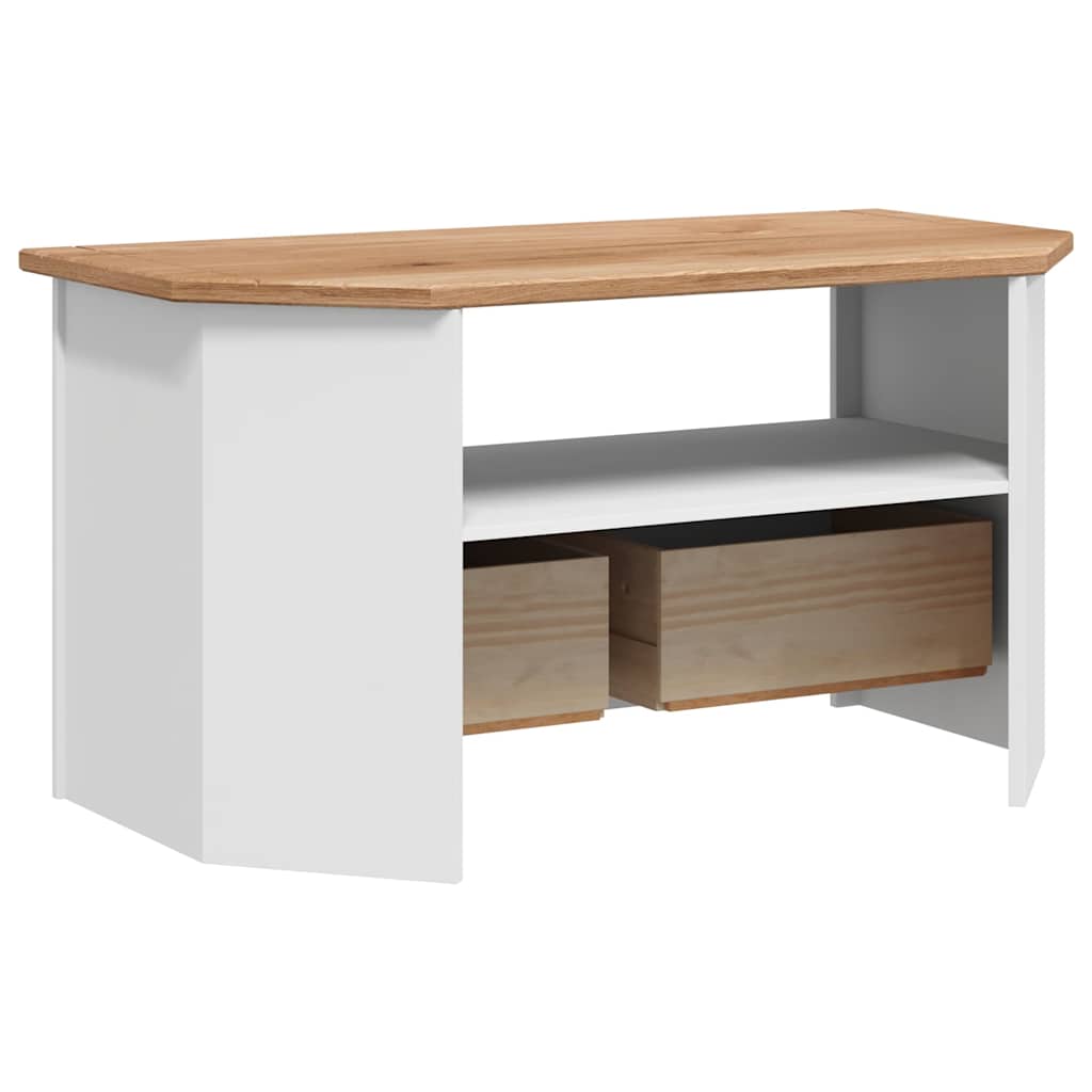 Corner TV Cabinet White 93x49x49 cm Solid Pine Panama Range
