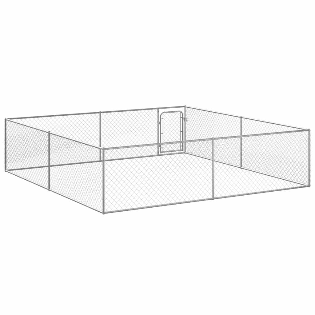 Outdoor Dog Kennel Galvanised Steel 4x4x1 m