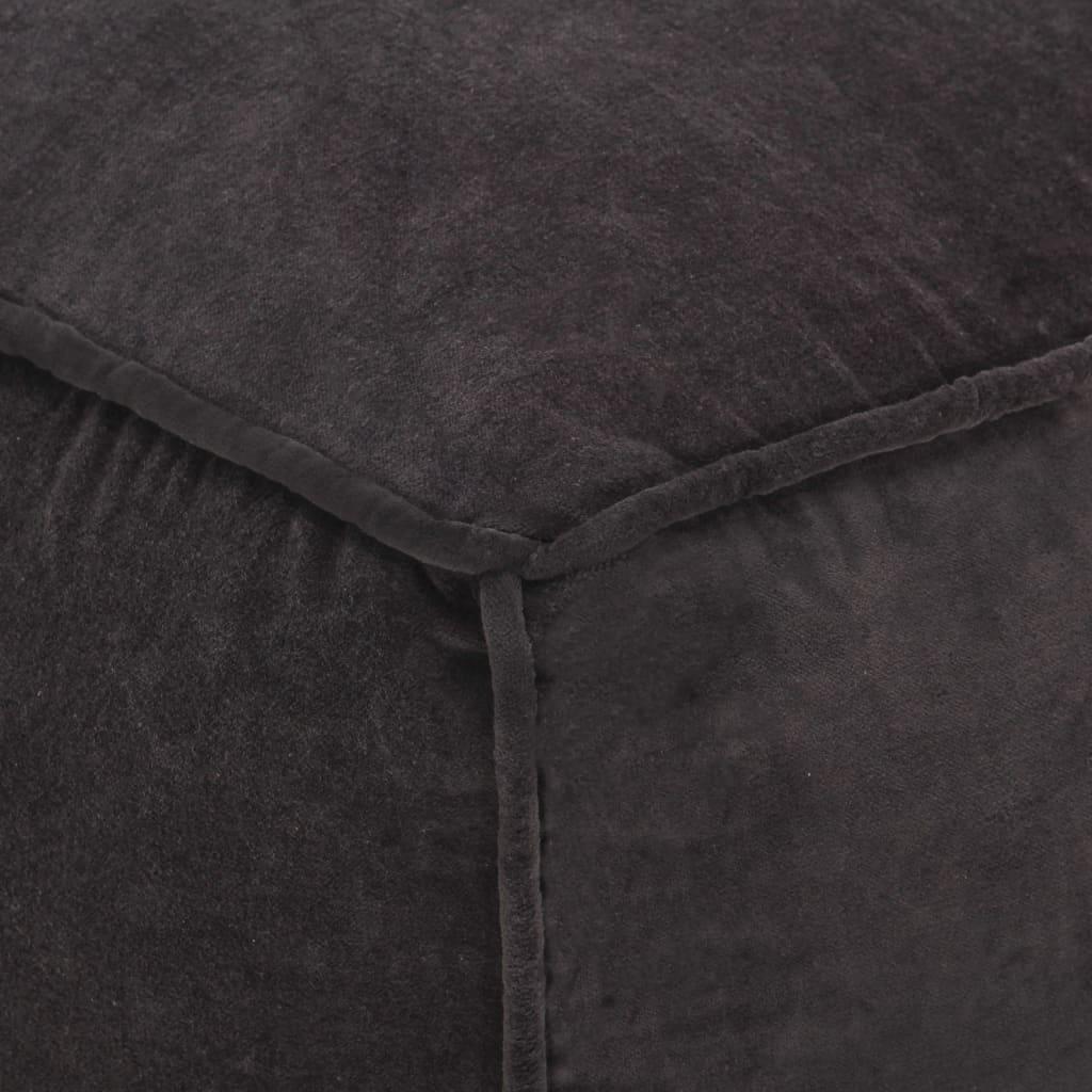 Pouffe Cotton Velvet 40x40x40 cm Anthracite