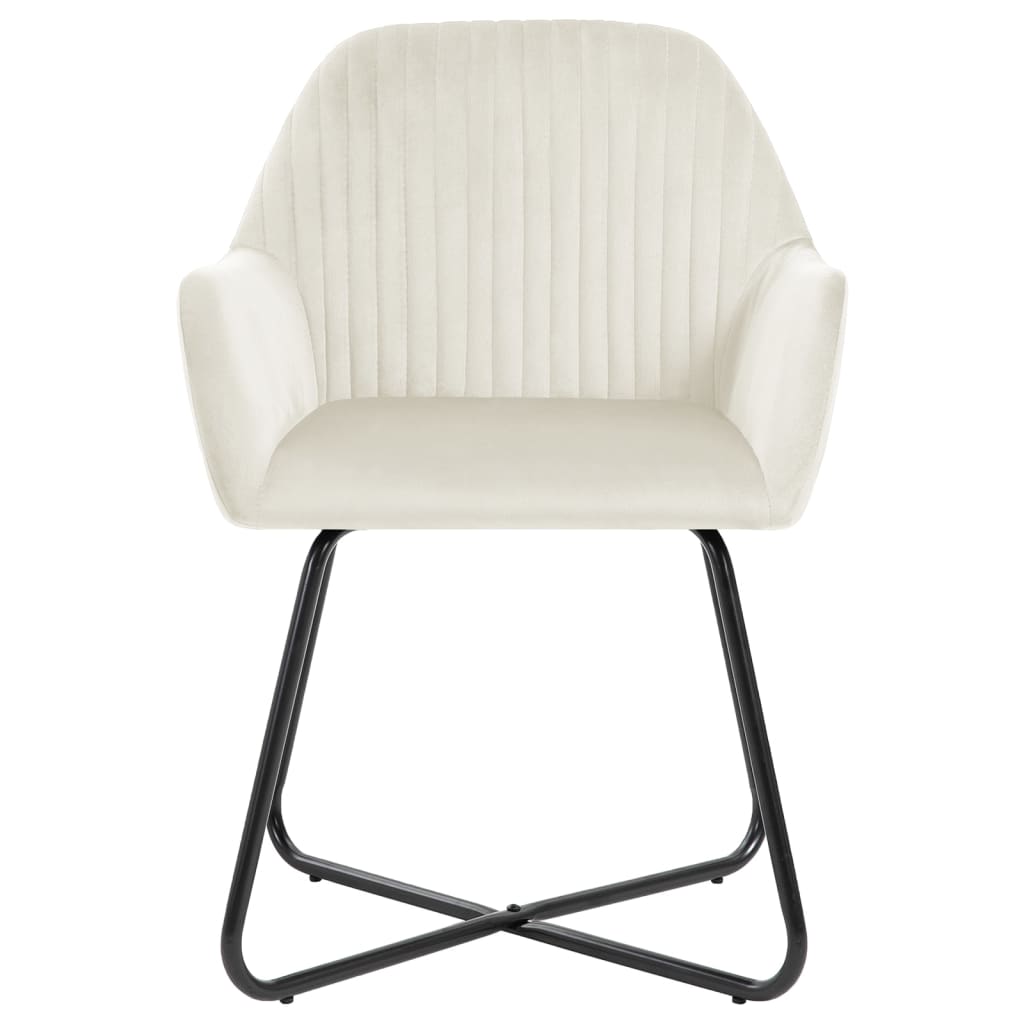 Dining Chairs 4 pcs Cream Velvet