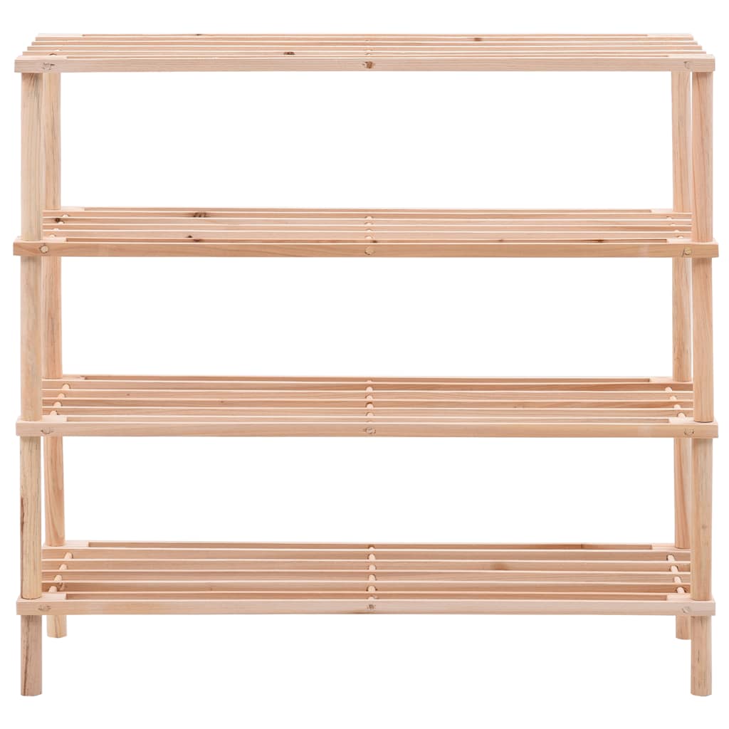 4-Tier Shoe Rack Solid Fir Wood