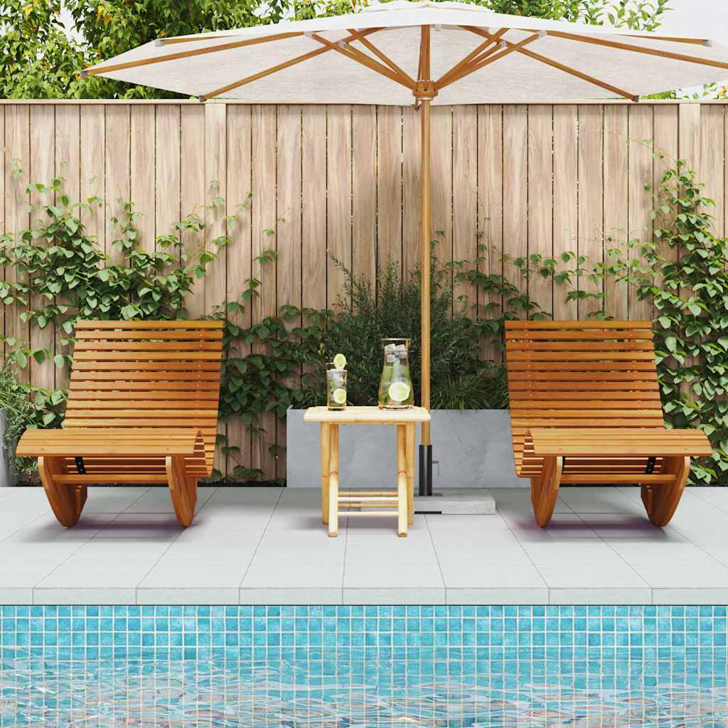 Rocking Sun Loungers 2 pcs Solid Wood Acacia