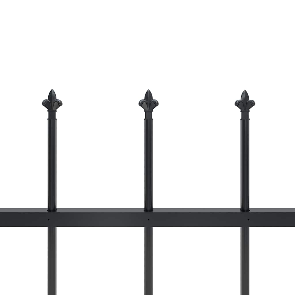 Garden Fence with Spear Top Steel 337x150 cm Black