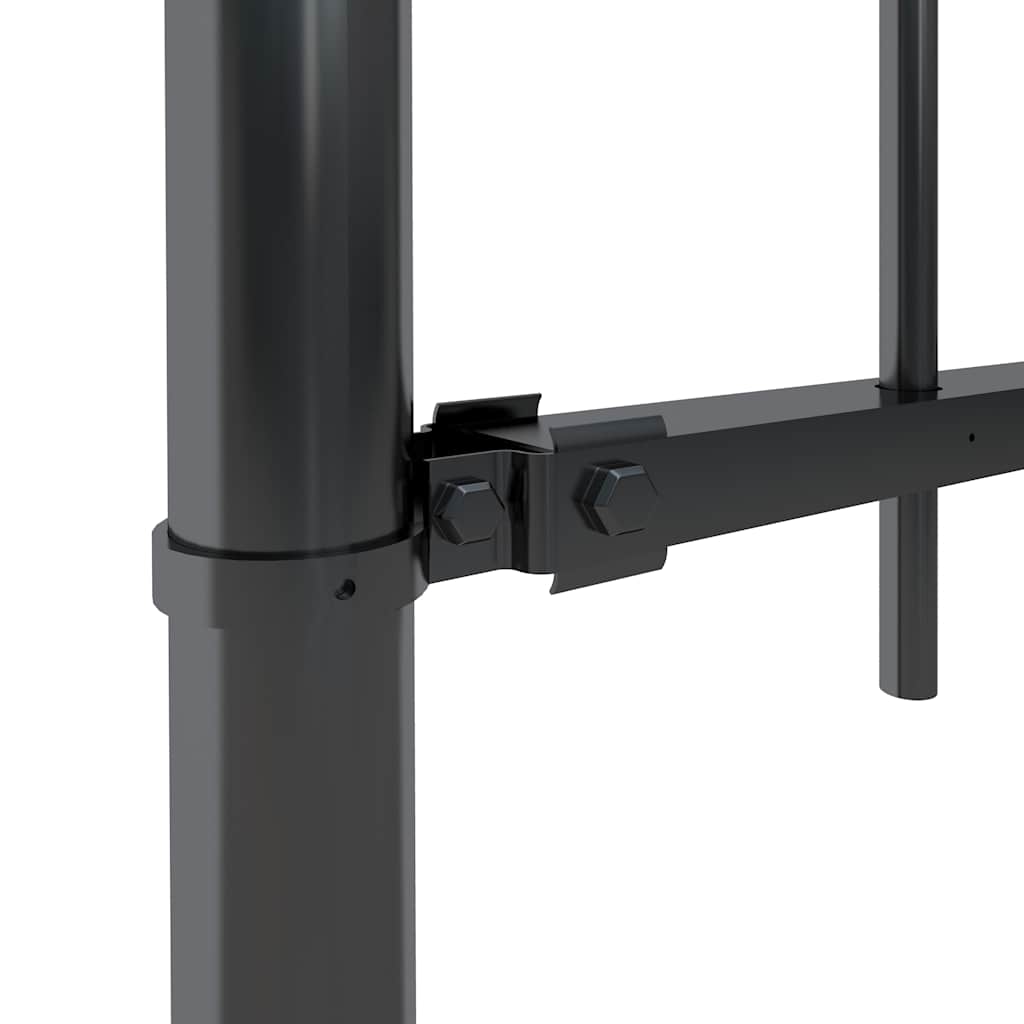 Garden Fence with Hoop Top Steel 359x120 cm Black (2x144931)