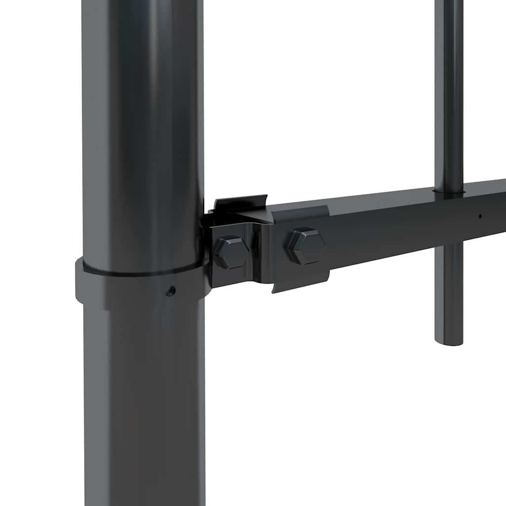 Garden Fence with Hoop Top Steel 1248x120 cm Black (7x144931)
