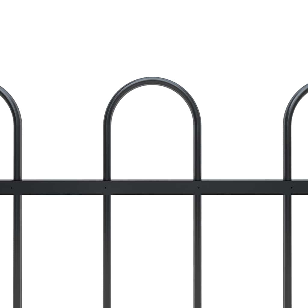 Garden Fence with Hoop Top Steel 714,5x150 cm Black (4x144932)