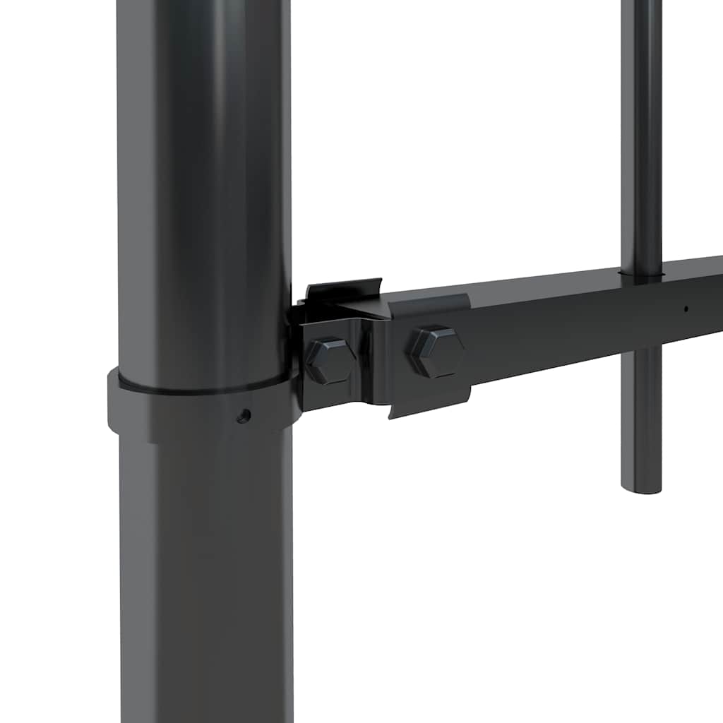Garden Fence with Hoop Top Steel 714,5x150 cm Black (4x144932)