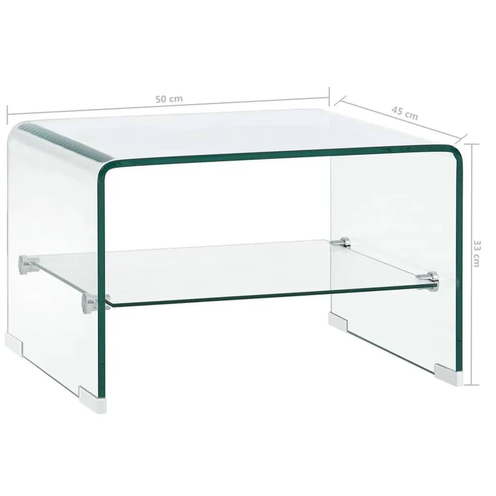 Coffee Table Clear 50x45x33 cm Tempered Glass