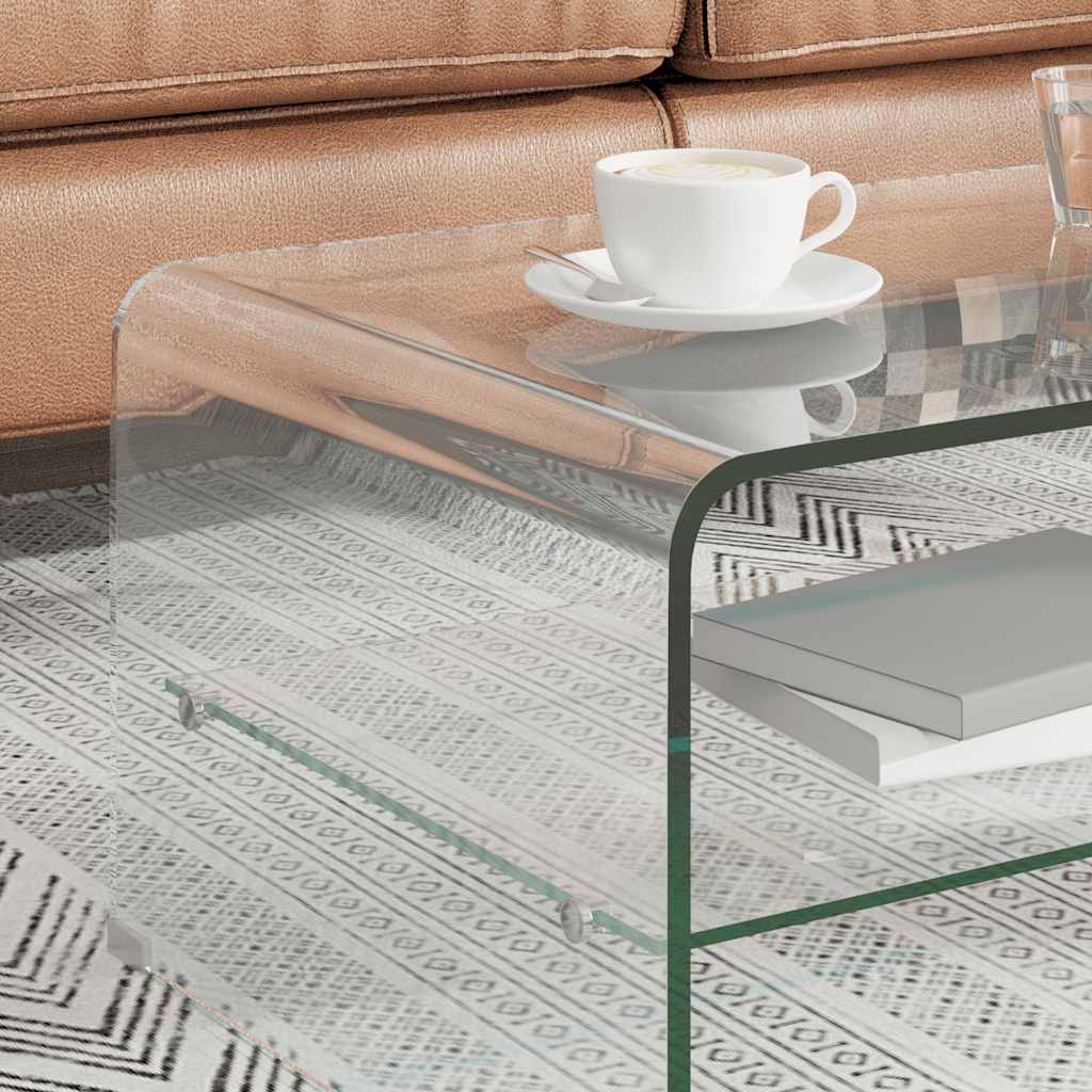 Coffee Table Clear 98x45x31 cm Tempered Glass