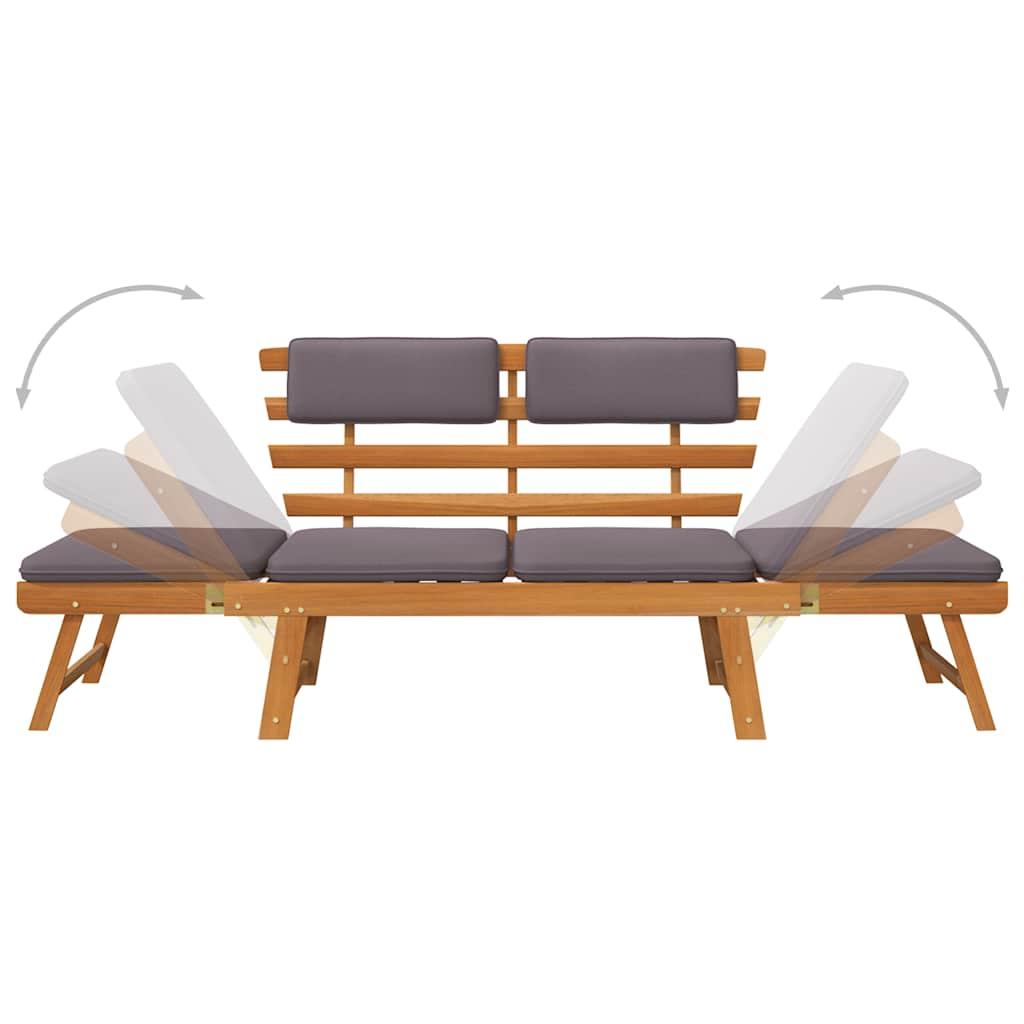 2-in-1 Garden Daybed with Cushion 190 cm Solid Acacia Wood