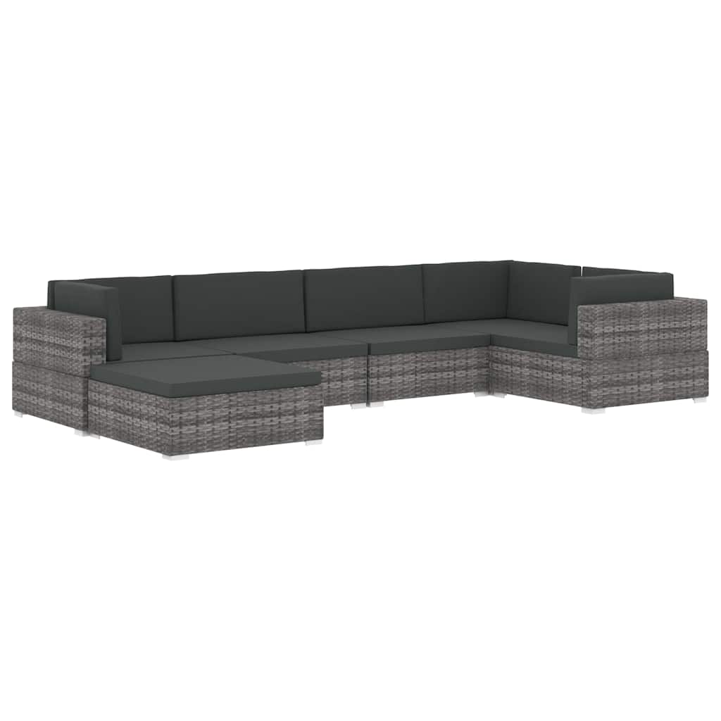 Sectional Corner Chair 1 pc with Cushions Poly Rattan Brown