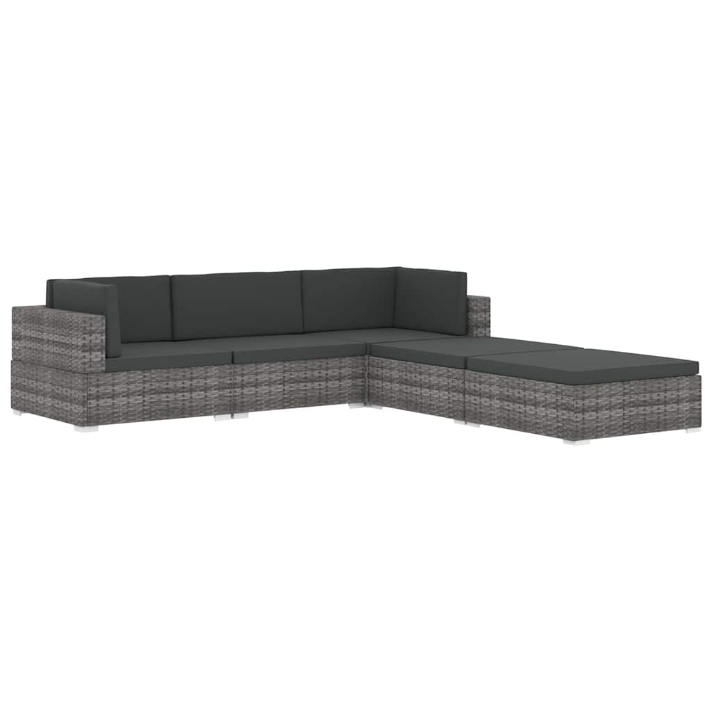 Sectional Corner Chair 1 pc with Cushions Poly Rattan Brown
