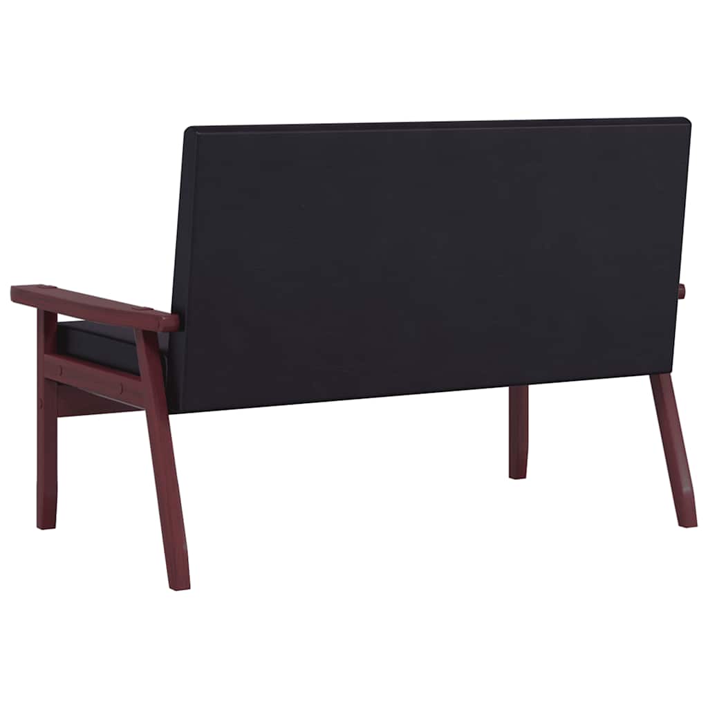 Sofa Set 2 Piece Black Faux Leather