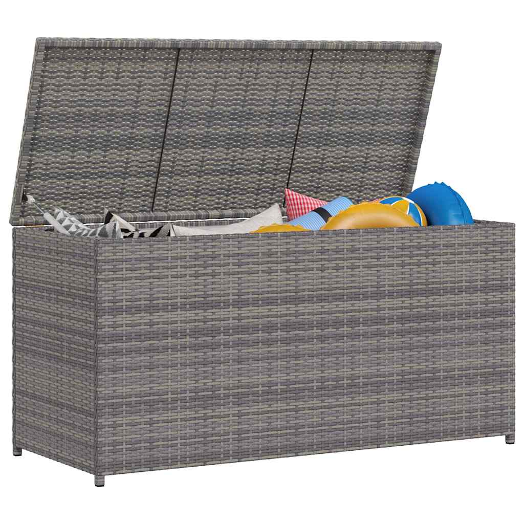 Garden Storage Box Grey 120x50x60 cm Poly Rattan