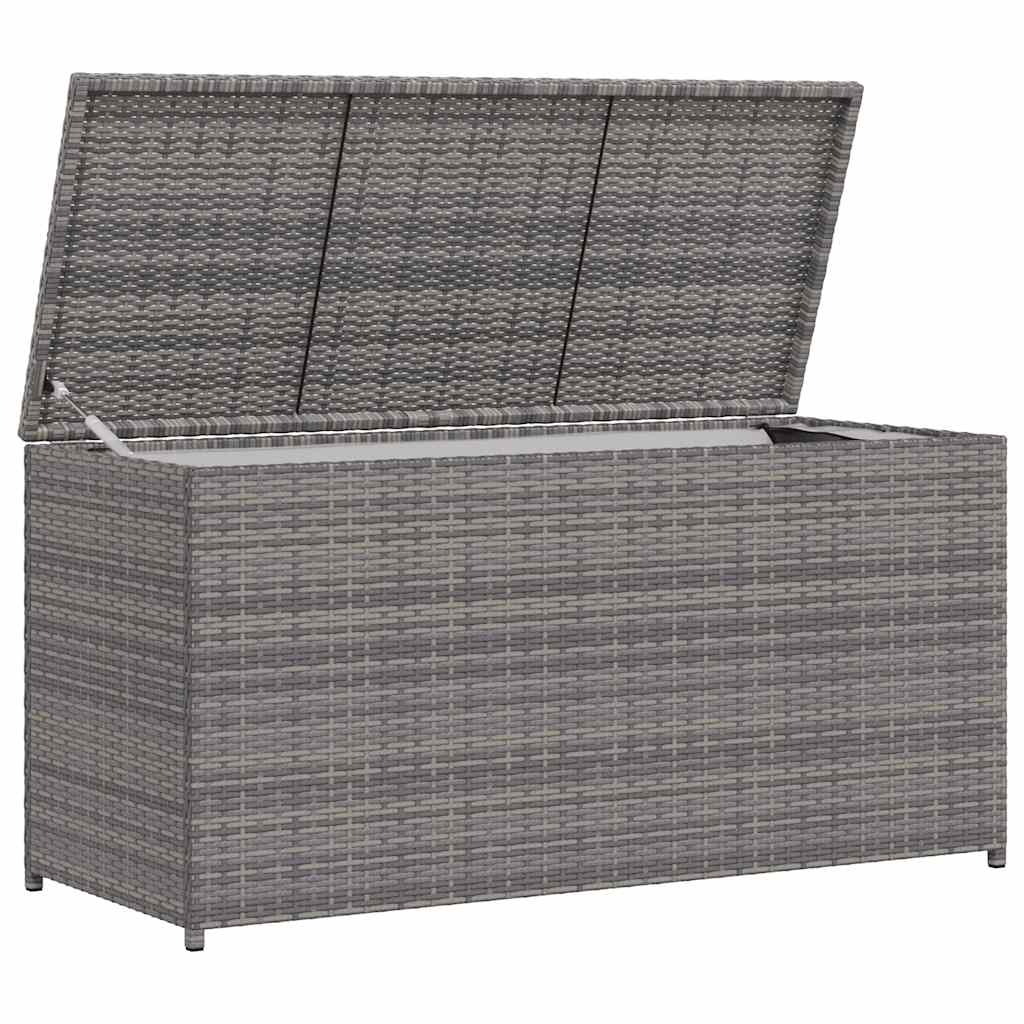 Garden Storage Box Grey 120x50x60 cm Poly Rattan