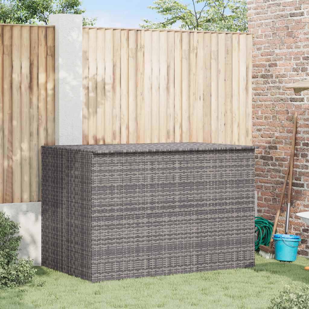 Garden Storage Box Grey 150x100x100 cm Poly Rattan