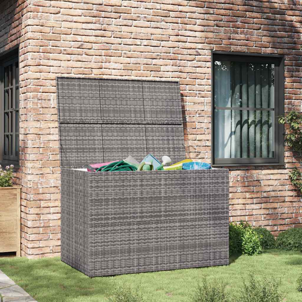 Garden Storage Box Grey 150x100x100 cm Poly Rattan