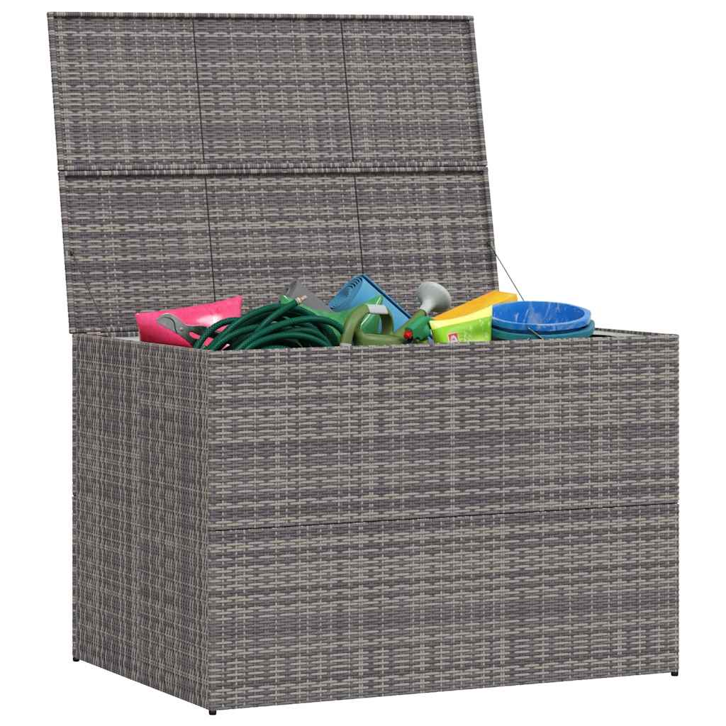 Garden Storage Box Grey 150x100x100 cm Poly Rattan