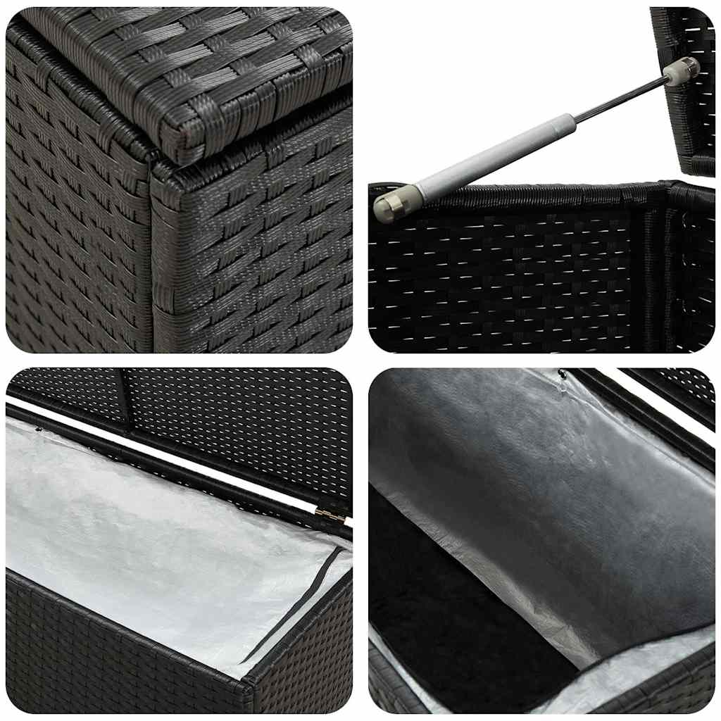 Garden Storage Box Poly Rattan 100x50x50 cm Black