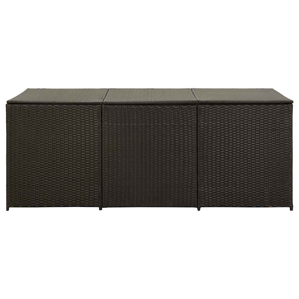 Garden Storage Box Poly Rattan 180x90x70 cm Brown