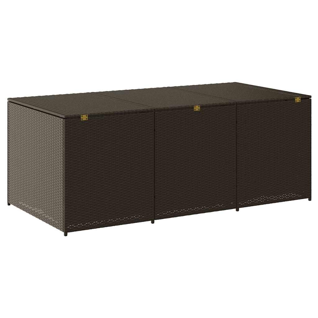 Garden Storage Box Poly Rattan 180x90x70 cm Brown