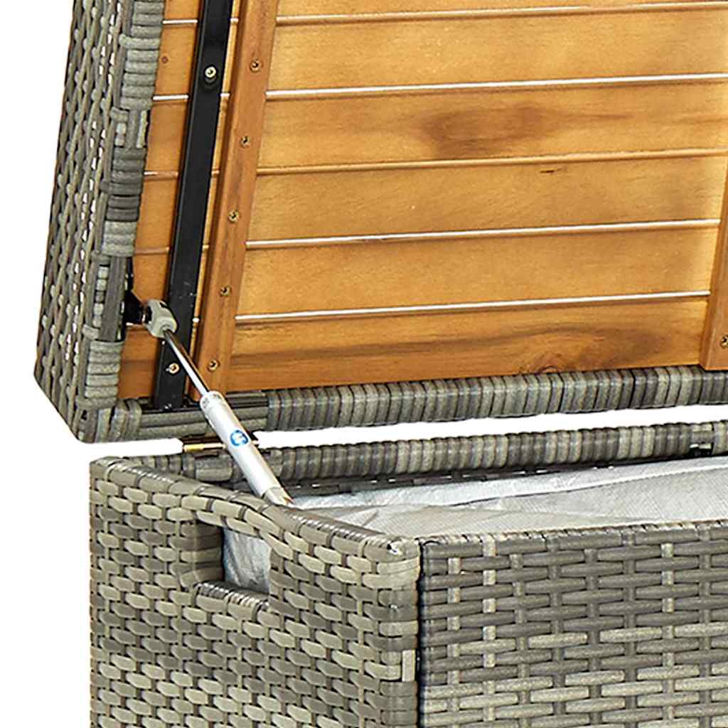 Garden Storage Bench 120 cm Poly Rattan Grey