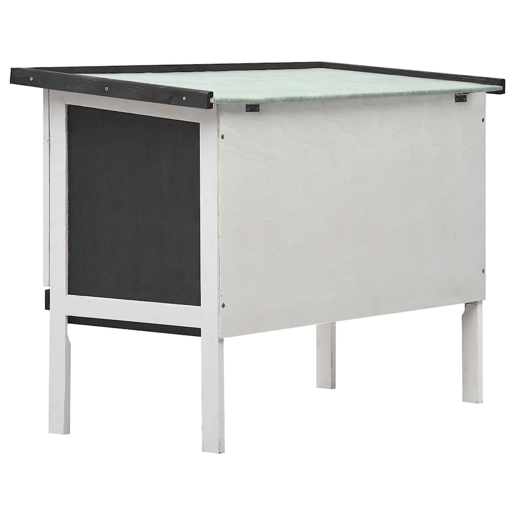 Outdoor Rabbit Hutch 1 Layer Grey Wood