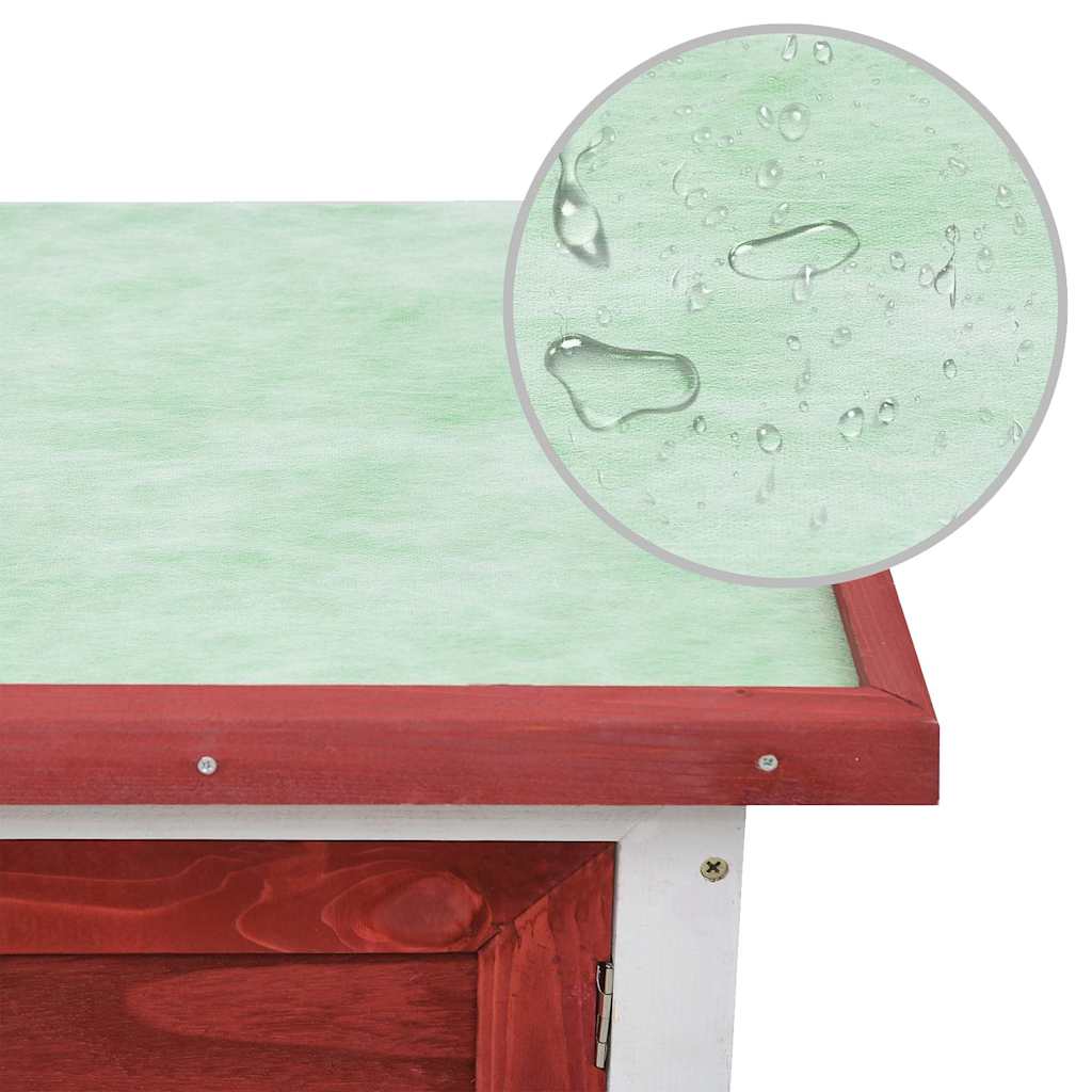 Outdoor Rabbit Hutch 1 Layer Red Wood