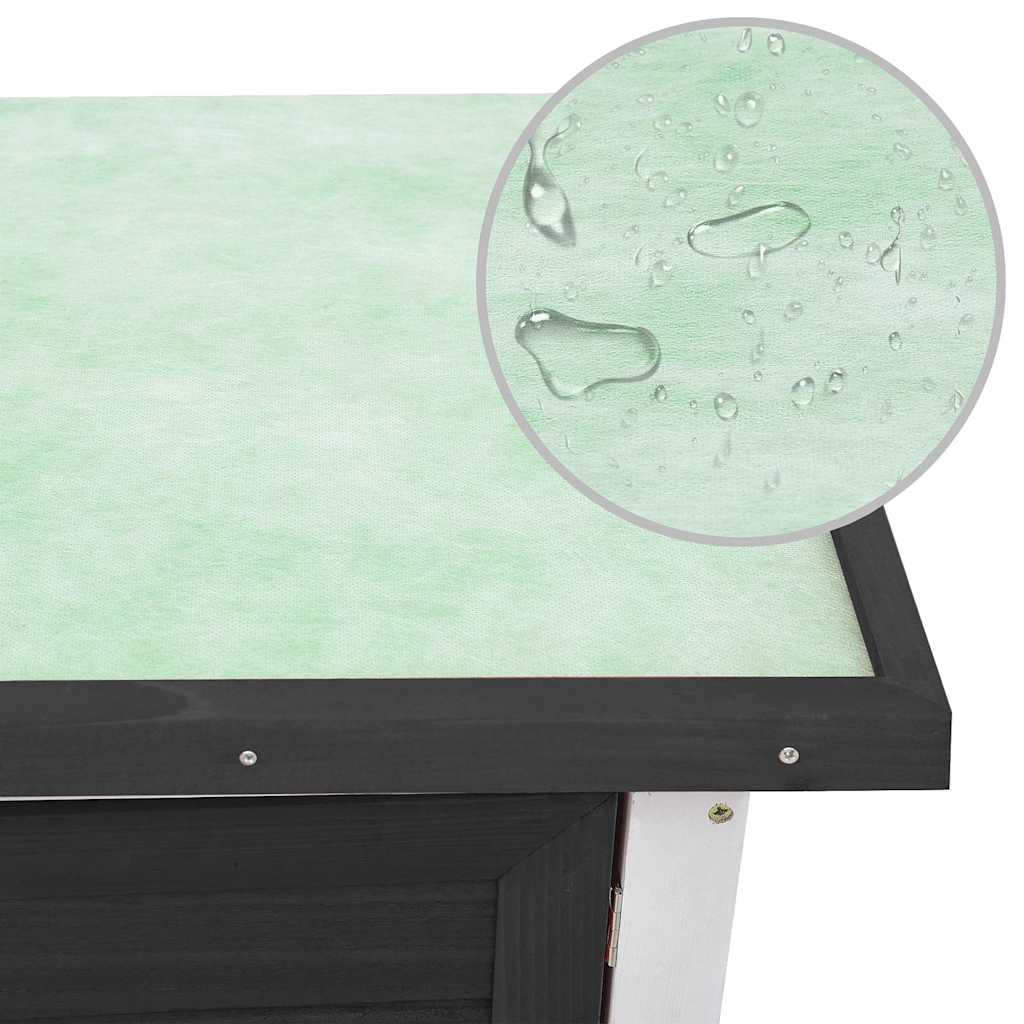 Outdoor Rabbit Hutch 1 Door Grey Wood