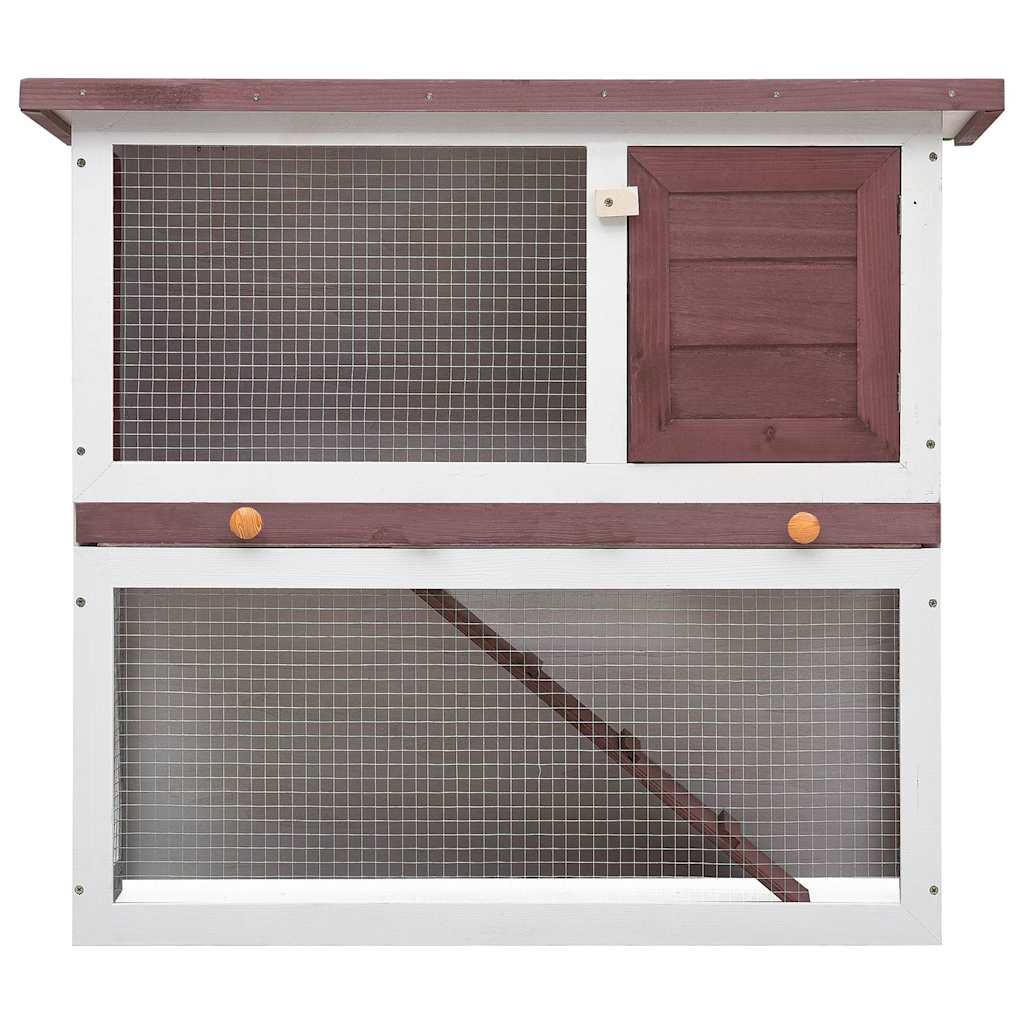 Outdoor Rabbit Hutch 1 Door Brown Wood