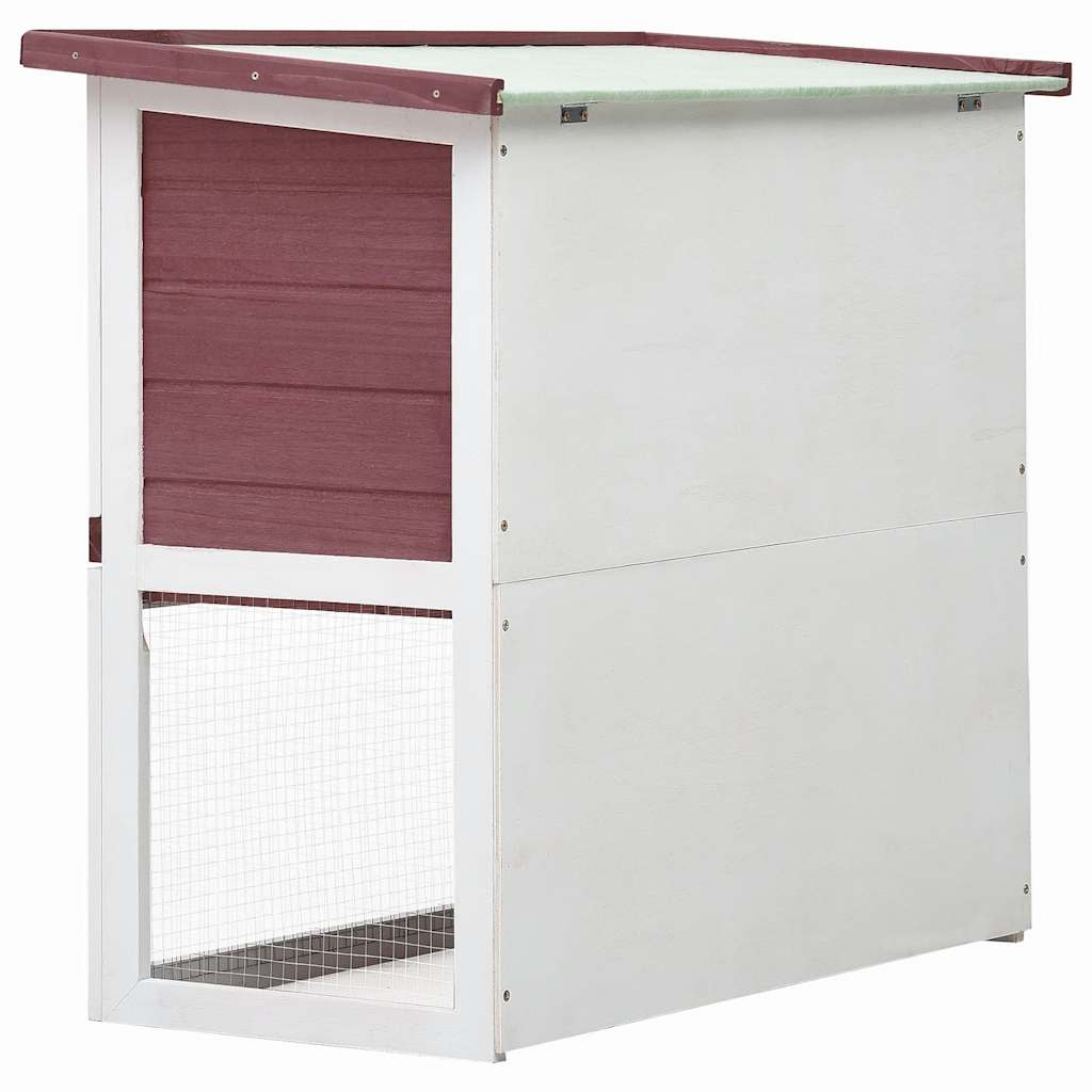 Outdoor Rabbit Hutch 1 Door Brown Wood