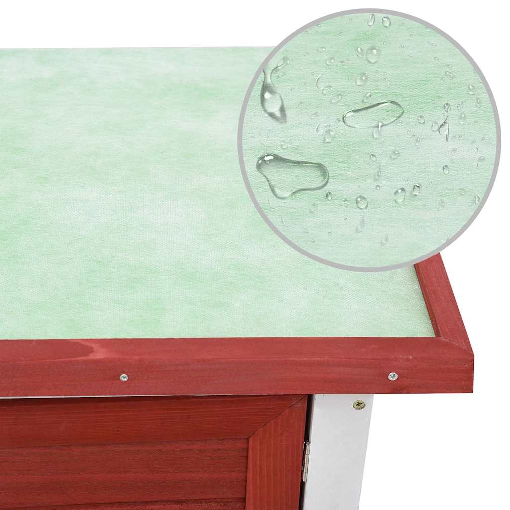 Outdoor Rabbit Hutch 1 Door Red Wood