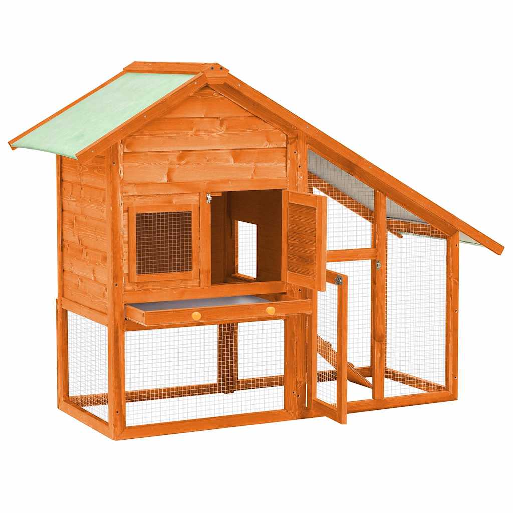 Rabbit Hutch 140x63x120 cm Solid Firwood