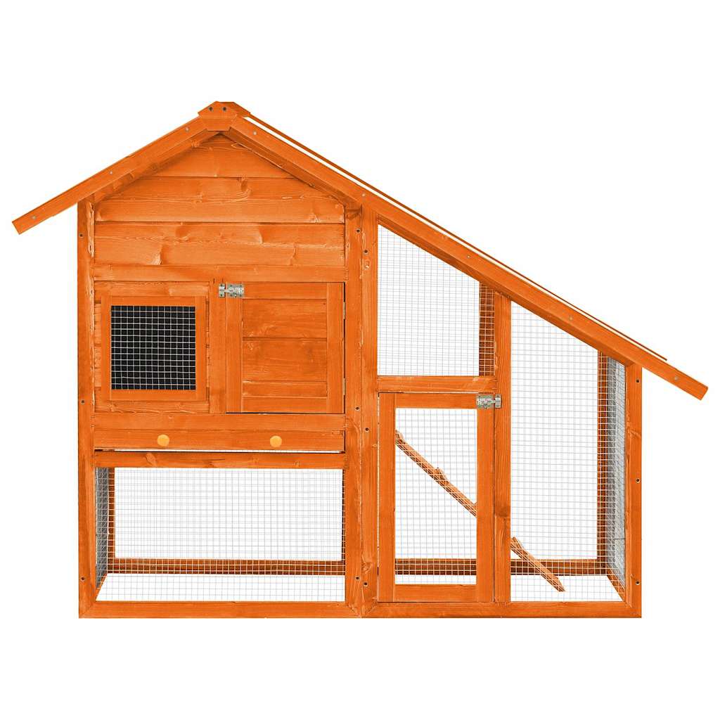 Rabbit Hutch 140x63x120 cm Solid Firwood