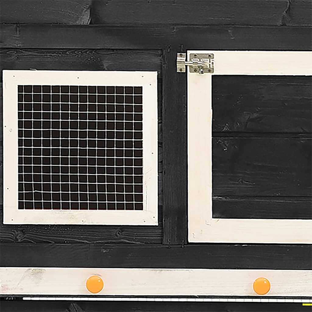 Rabbit Hutch Grey and White 140x63x120 cm Solid Firwood