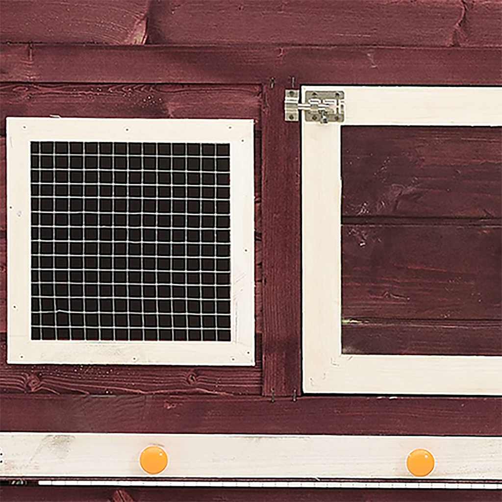 Rabbit Hutch Mocha and White 140x63x120 cm Solid Firwood