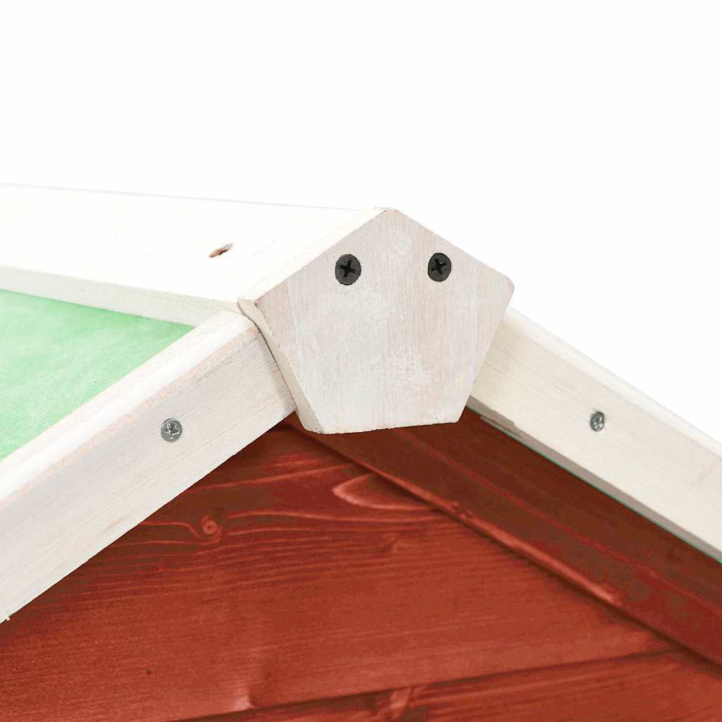 Rabbit Hutch Red and White 140x63x120 cm Solid Firwood