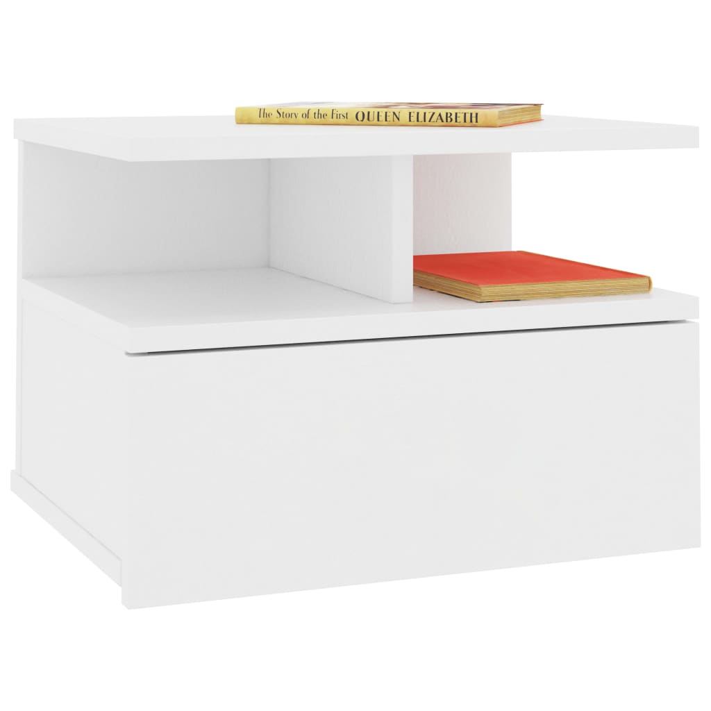 Floating Nightstands 2 pcs White 40x31x27 cm Engineered Wood