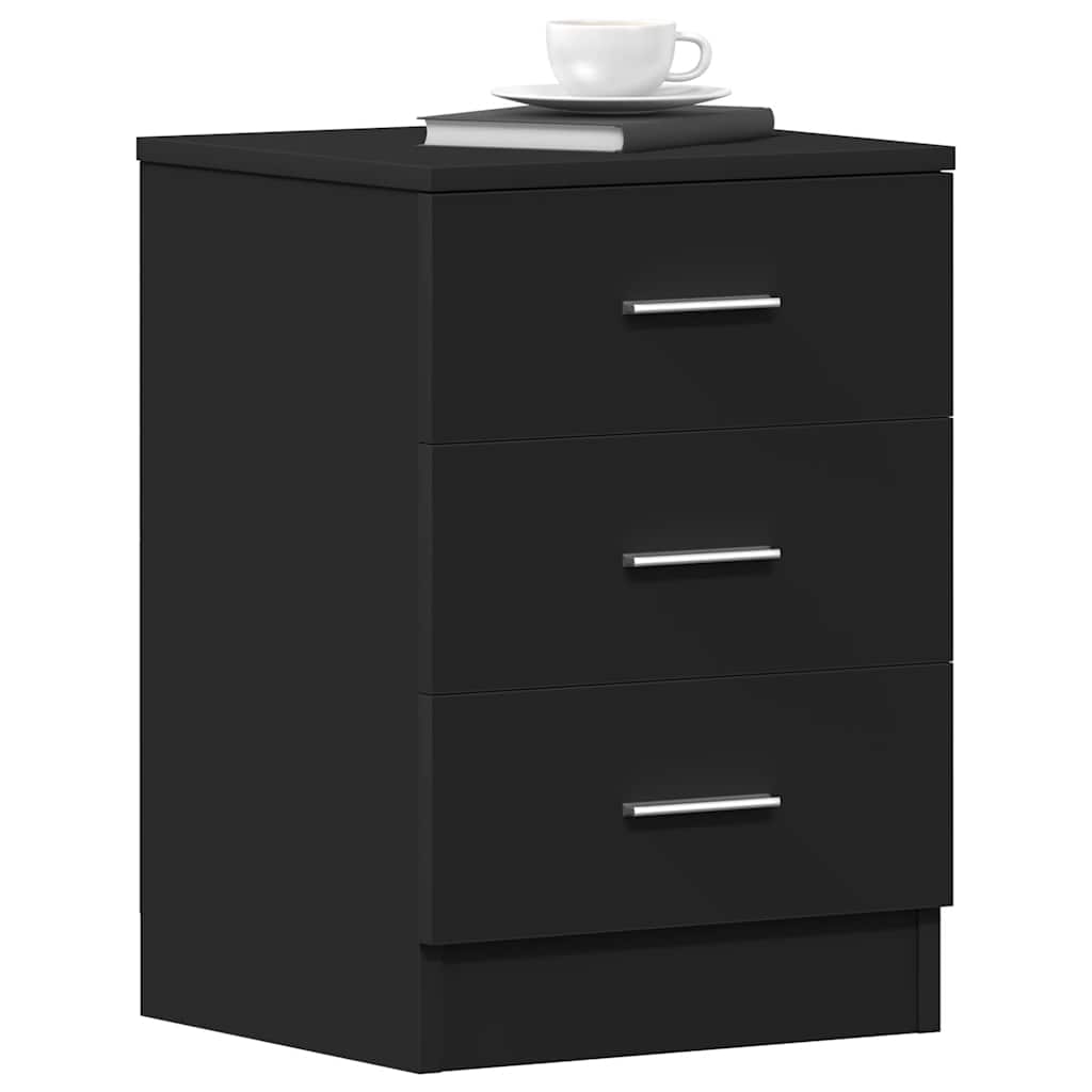 Bedside Cabinets 2 pcs Black 38x35x56 cm Engineered Wood