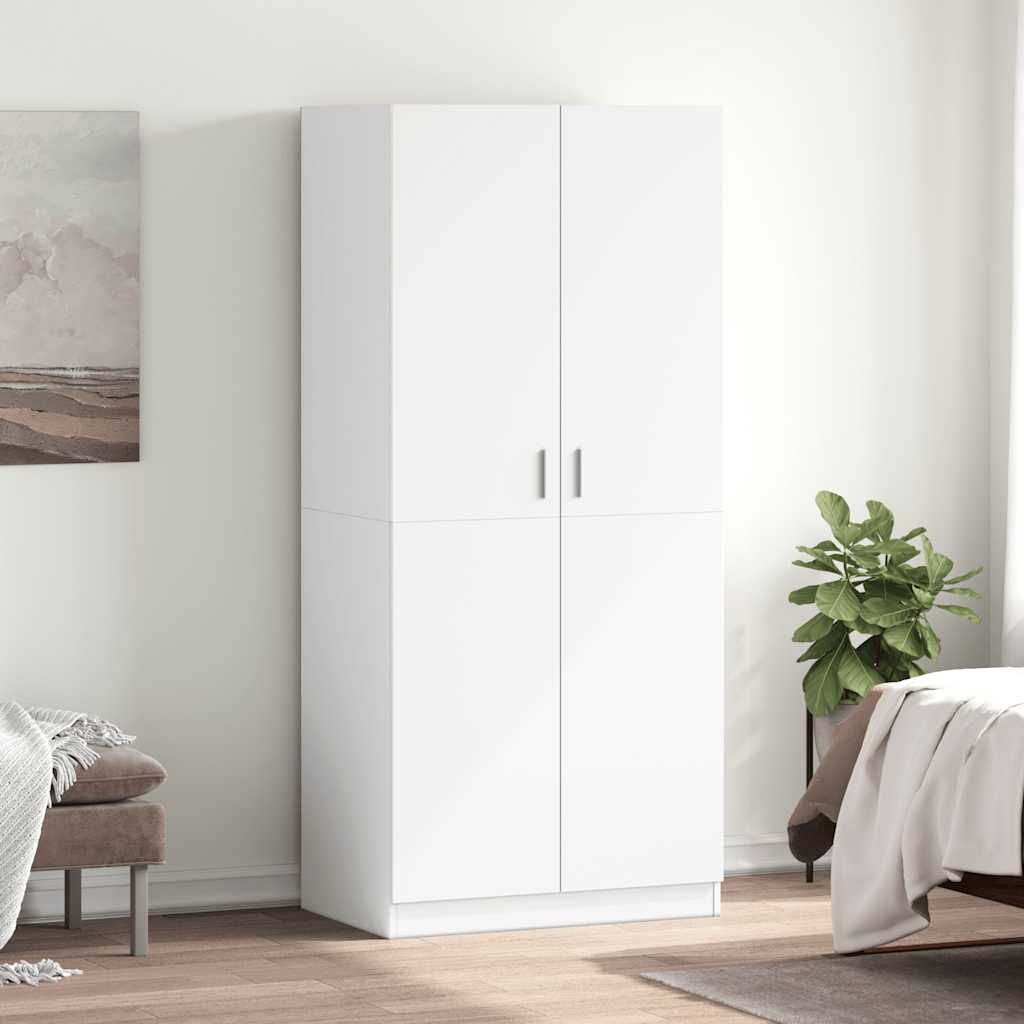 Wardrobe White 80x52x180 cm Engineered Wood